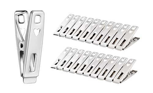 ASK ステンレス洗濯ばさみ 小型 5p 20個入り クリップ ピンチ 錆びにくい 強力 防風タイプ 洗濯バサミ 洗濯用品 物干し 部屋干し 室外干し 多用途 (20個, 2番B型(5p))