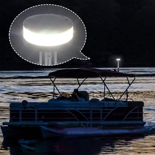 Image of Anchor Light Boat Bimini Light Stern Light LED Marine Navigation Lights USCG 2 NM All Round White Stainless Steel 12 Volts for Pontoon (9 Inches Fold Down Base)