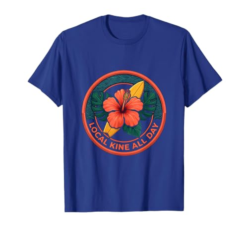 Local Kine All Day Hawaiian Boys Design T-Shirt, Men, Royal Blue, 3X-Large