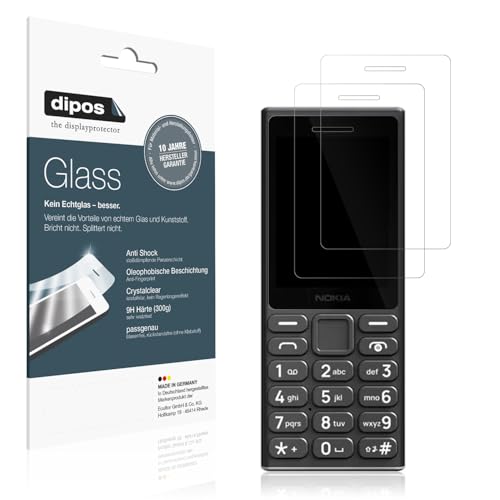 dipos I 2x Bildschirmschutz 9H klar kompatibel mit Nokia 105 4G 2024 Schutzfolie Anti-Shock Folie