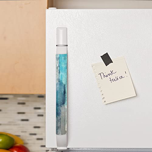 Image of Pardick Refrigerator Door Handle Covers Set of 2 Turquoise and Grey Abstract Art Washable Dishwasher Mocrowave Fridge Oven Door Decor Handle Cover Keep Your Kitchen Appliance Clean from Food Stains