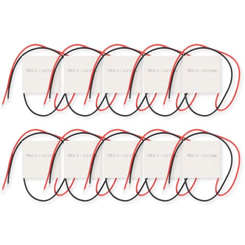 APKLVSR 10 Stück TEC1 12706 Thermoelektrischer Kühler,TEC1-12706 Kühlkörper Thermoelektrische Peltier Modul 12V 6A 60W für Halbleiterkühlung