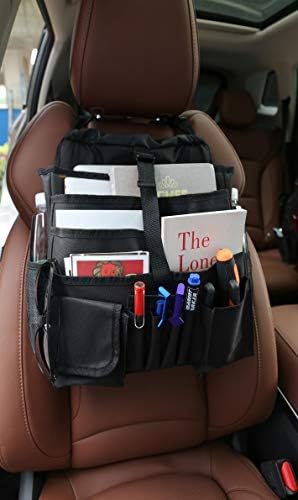 ECWKVN Car Front Seat Organiser, Passenger Back Seat Organiser, Laptop Storage Bag/Van Seat Organiser-Adjustable Strap- Water Resistant Car Tidy Organisers