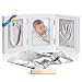 Baby Photo Frame Imprint/Ink Set - Rahmen für Handabdrücke, Füße und Fotos; Geschenkset zur Geburt, Taufe, Trennung mit Kind etc. 3-teilig weiß (Gips)