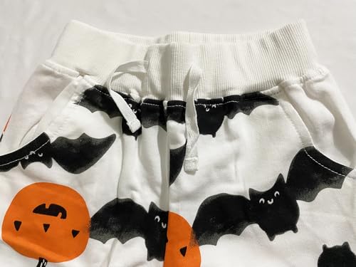 TCWWBB Kids Halloween Clothes Sets Pumpkin Bat Outfits Boys Girls Long Sleeve Jumper Sweatshirt&Pants Jogger Clothing Set Baby 2 Pieces Crewneck Cotton Outfits Set Age 1-7 Years Old - Image 6