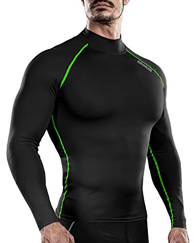 DRSKIN Men's Compression Shirts Top Long Sleeve Sports Running Workout Athletic Gym Baselayer Rashguard (SB-LG37, M)