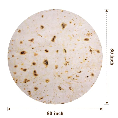 Image of mermaker Burritos Blanket 2.0 Double Sided for Adult and Kids, Novelty Tortilla Throw Blanket Adult 80 inches, Realistic Soft Flannel Taco Blanket (Yellow Blanket-Double Sided 1)