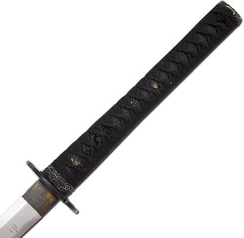 Miniatura 4 de Snake Eye Tactical Espadas katana samurái japonesas clásicas, funcionales, forjadas a mano, acero T10, espiga completa, vaina de madera con soporte