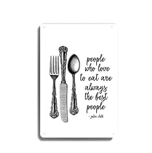Juli Child Black And White Kitchen Wall Art The Best People Targa in metallo decorazione da parete poster in metallo 20 x 30 cm