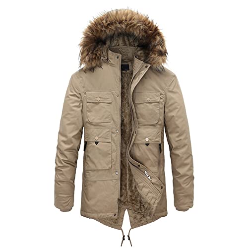 Stilvolle Winterjacke Herren Mit Fellkapuze Fotos