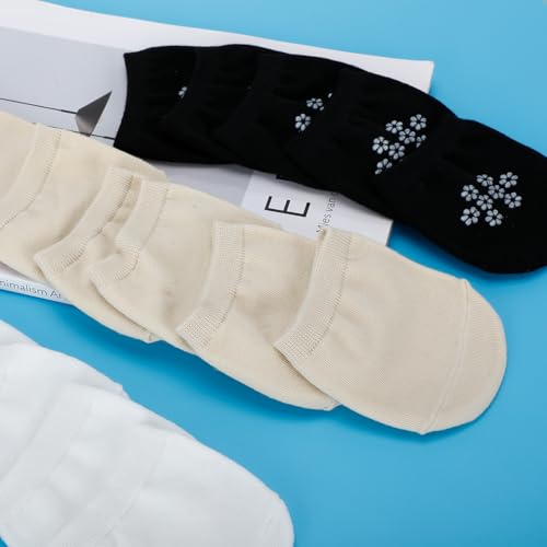 Image of 15 Pairs Half Socks for Women Mules, Toe Socks Women No Show Non-Skid Clog Socks Toe Topper Socks for Women, Socks for Mules and Slides (Black, White, Skin)