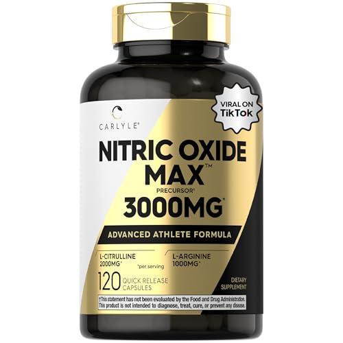 Carlyle Nitric Oxide Supplement 3000mg | 120 Capsules | with L-Arginine & L-Citrulline | for Men &...
