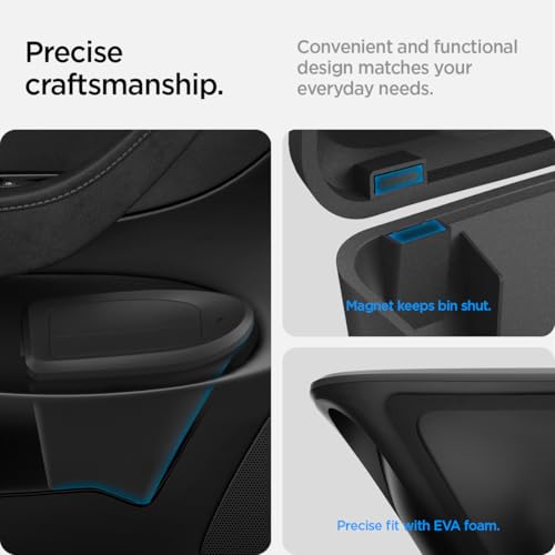 Image of Spigen Door Pocket Car Trash Can [with Magnetic Lid] Waterproof Door Pocket Organizer for Legacy Tesla Model Y (2020-2024) [Not for New Model Y Juniper 2026 /25] - Driver Side only
