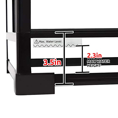 REPTI ZOO 50 Gallon Reptile Glass Tank Terrarium 2 in 1 Side Meshes and Side Glasses Double Hinge Door with Screen Ventilation Tempered Glass 36" x 18" x 17.75"