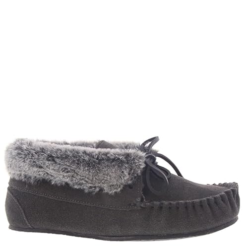 Minnetonka Cabin Bootie Women's Slipper, 5 C/D US, Charcoal-Grey