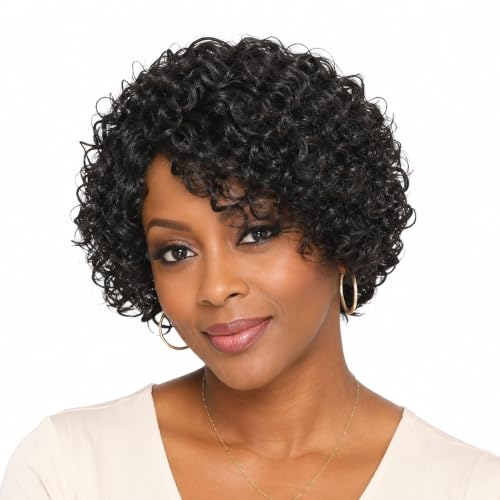 8 Inch Jerry Curl Wig With Bangs