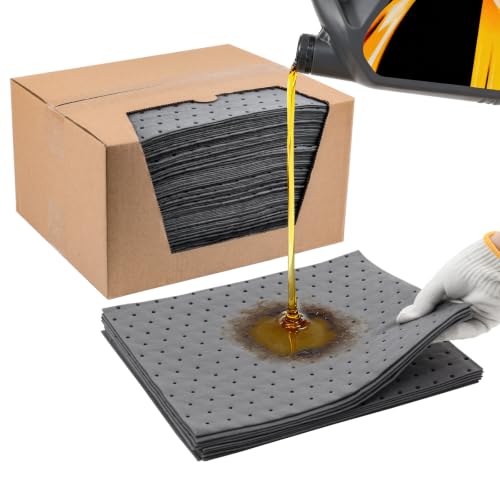 Image of Heavy Duty Oil Absorbent Pads 9.8 inch x 13 inch 100 Pcs Automotive Absorbent Pads