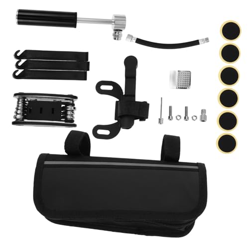 BESPORTBLE 1 Set Bicycle Repair Tools Tires Safety Seal Tire Repair Kit Inner Tire Puncture Repair Kit Bike Multifunction Tire Levers Bike Patch Repair Kit Bike Tire Patch Tube Black Plastic