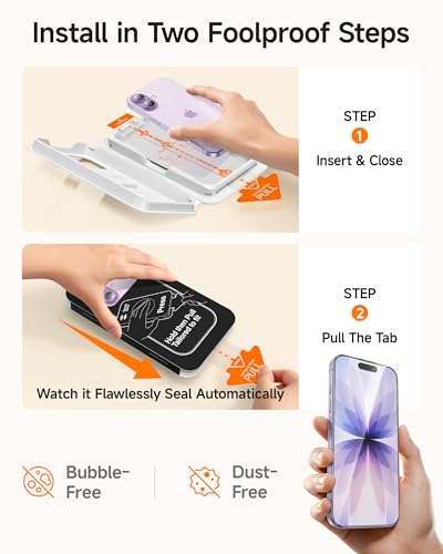 Image of SMARTDEVIL 3 Pack Screen Protector for iPhone 17, Optical Clear 9H Tempered Glass, 2X Impact Resistance, Anti-Fingerprint Coating, SmartPull Box Bubble-Free Install