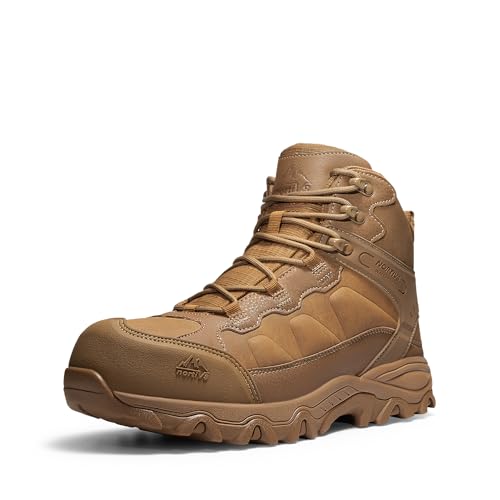 NORTIV 8 Waterproof Steel Toe Boots for Men Slip Resistant Safety Industrial Boots Paladin-Steel 9 Coyote
