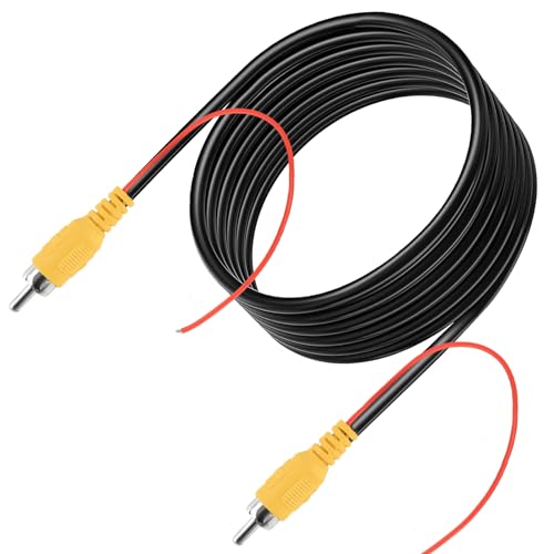 Taekooki 10M Verbessertes Doppelt abgeschirmtes RCA-Videokabel, AV-Verlängerungskabel mit gelber Cinch-Videobuchse auf Buchse und Netzkabe