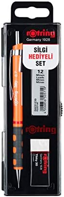 r Otring Tikky Mekanik Kurşun Kalem, Uç ve Silgi Seti, 0,7 mm Kalem, 2B Uç, Orta Boy Silgi, Neon Turuncu, 3'lü Set — Amazon ürün görseli