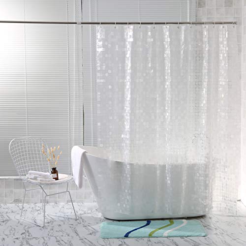 Adwatia Shower Curtain Liner,3D Modern Design Eva Bathroom Curtains(With Magnets & Thick Material, 72''X72'') #TOP5