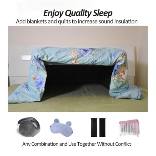 Tenda oscurante per dormire, in cotone, insonorizzata, design pieghevole con altoparlanti integrati, a prova di luce e ventilazione, aiuto multifunzionale per dormire