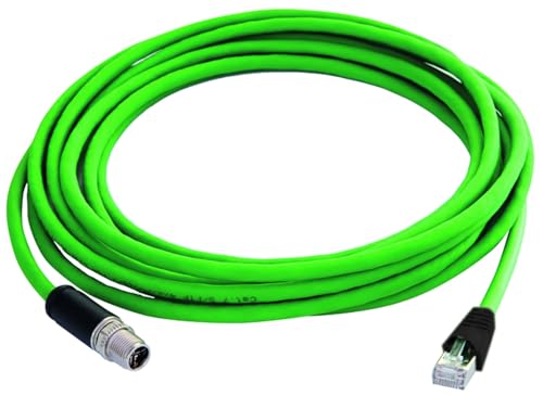 Cordon M12 X-coded RJ45 Cat.6A Telegärtner 10m blindé SFTP vert