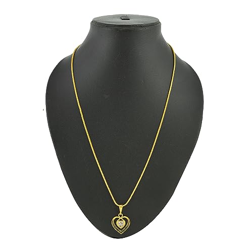 Image of Handicraft Kottage 1gm 22Ct Gold Plated chain with Pendant | latest & Stylish Celebrity Inspired Chain /Necklace /Jewellery Set /Fashion jewellery for Men, Women Boys Girls