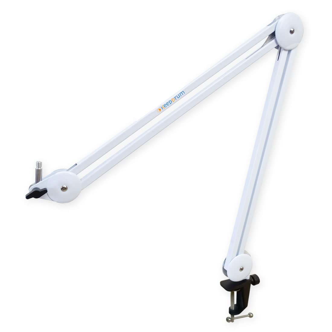keepdrum MS138 WH Mikrofonarm Stativ Weiss + MS088 Shockmount Mikrofon-Spinne für Kondensator-Mikrofone