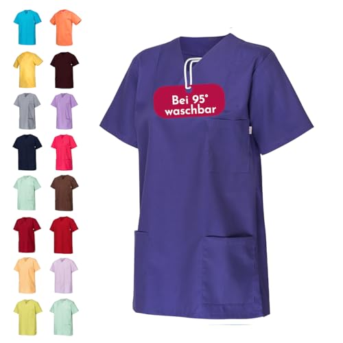 Clinotest Schlupfkasack Anna/Anton 195 g/m 65% Polyester 35% Baumwolle Komfortable & Pflegeleichte Arbeitsbekleidung für Damen & Herren Ideal für Klinik Labor&Medizin (Purple 3XL)