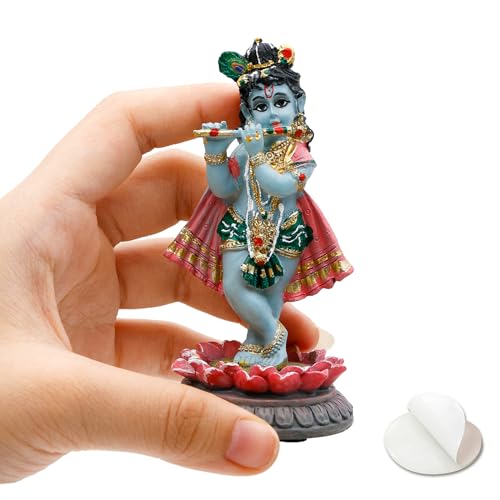 Estatua Krishna para Tablero de Auto 3.9" Polystone