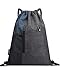 LIVACASA Turnbeutel Mit Reißverschluß Innentasche Sportbeutel Hipster Gym Bag Gefüttert Rucksack Mit Verstellbar Tunnelzug Gymsack für Damen und Herren Blau