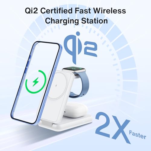 image for iVANKY Qi2 Certified Wireless Charging Station for iPhone 17, 3 in 1 F