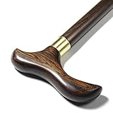 IMMMS Walking Cane -Natural Ebony Wood, Foldable, Heavy Duty, with Travel Bag- Handcrafted Wooden...