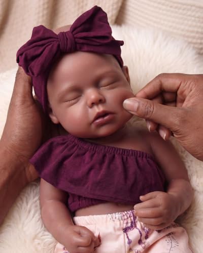 BABESIDE 16 inch Full Body Silicone Baby Dolls Reborn Baby Doll Black Girl
