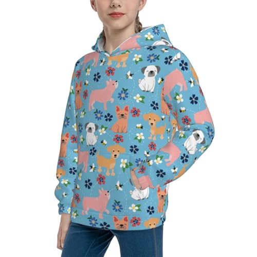 Cute Colorful Puppy Kid Hoodies Boys Sweatshirts Girls Pullover with Pocket2