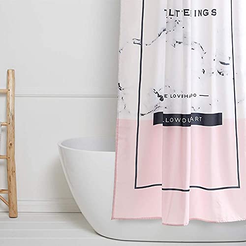 Rideau de douche imperméable en tissu polyester long avec effet 3D relief - 3