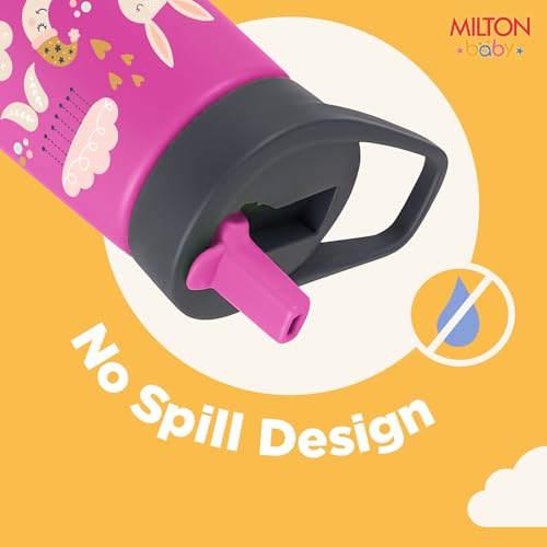 Image of Milton Baby Spout Sipper,No-Spill Design,BPA-Free,Food-Grade Material,Microwave-Sterilizer Safe,Easy-Grip,Smooth Open-Close Action,Lightweight,Ideal Sipper Water Bottle for Kids 12+Month, 420 ml,Pink