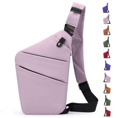 Image of Anti Theft Crossbody Bag,Sling Bag for Women Men,Multi-pocket Chest Shoulder Bag for Travel, Sport, Work
