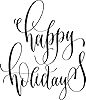 Infusion Happy Holidays Rubber Stamp, 4 X 3'' Wood Stamp #1