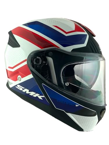 Casco Modular SMK Gullwing blanc bleu rouge idéal pour les longs voyages - 6