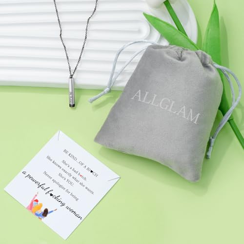 Be Kind Of A B Necklaces with Card - Hidden Message Necklace, Inspirational Square Tubes Pendant, To Best Friend Necklace Sorority Sisters Friendship Gift Jewelry3