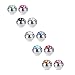 COTTVOTT 10pcs Crystals Screw 14G 16G Tongue Labret Eyebrow Horseshoe Belly Rings Earrings Replacement Balls Stainless Steel Piercings (10pcs 16G 3mm)