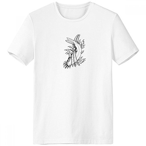 T-shirt Homme Poissons Natation blanc en coton confort pour le sport en été