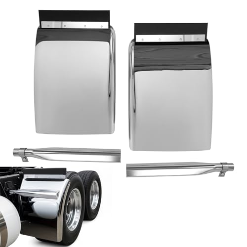 Gelacie 34 x 24 Quarter Fenders for Semi Trucks Compatible with Freightliner Peterbilt Kenworth Volvo Mack 304 Stainless Steel Mirror-Finished Fenders Right & Left