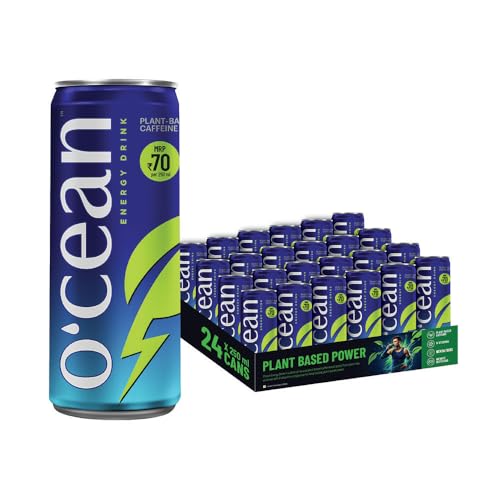 O'CEAN Energy Drink enriched with natural caffeine, glucose & vitamins| 250ml | Pack of 24 - Virat Edition Energy Drink