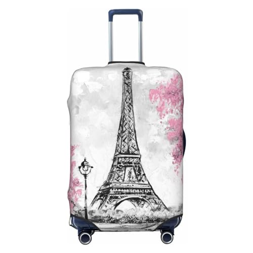 Retro Paris Eiffel Tower Luggage Suitcase Covers Elastic Washable Luggage Protector Travel Suitcase Protective Cover For Kid And Adult, Xl (Fit 29-32 Inch Luggage)