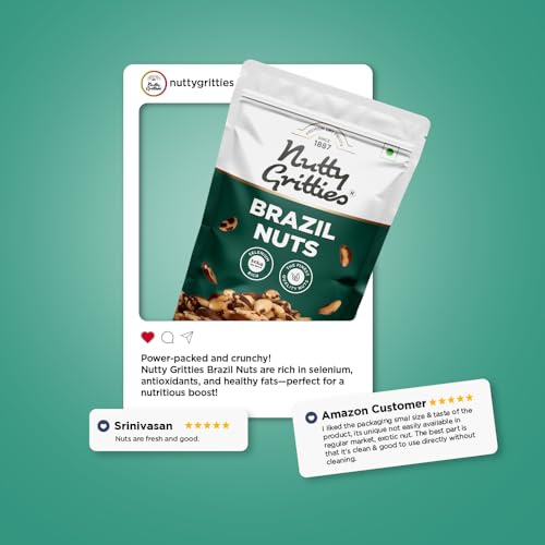 Image of Nutty Gritties 100% Natural Brazil Nuts 150g | Rich in Nutrients & Antioxidants | Healthy Munching Snack | Fresh & Crunchy